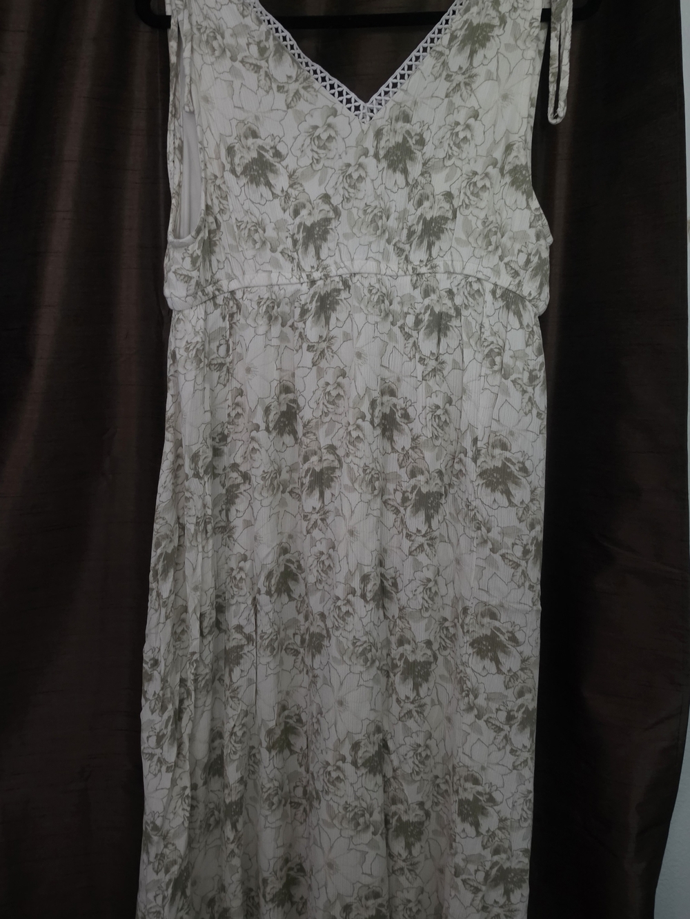 J for Justify Cream Maxi Dress with Olive Floral Print